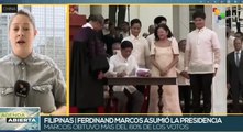 Filipinas juramenta a nuevo presidente Ferdinand Marcos