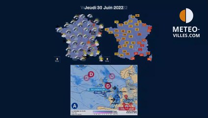 prévisions météo du jeudi 30 juin 2022