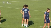 La selección femenina de fútbol se ejercita antes de medirse a Italia