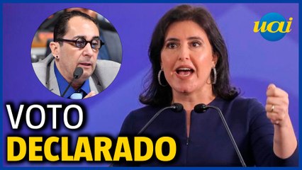 Jorge Kajuru declara voto em Simone Tebet