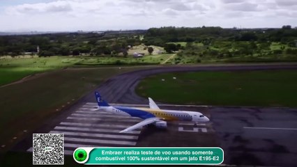 Embraer realiza teste de voo usando combustível 100% sustentável