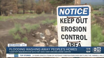 Family watches flood path create 'own Grand Canyon' near Flagstaff