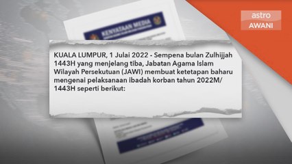 Ibadah Korban | JAWI umum ketetapan baharu ibadah korban