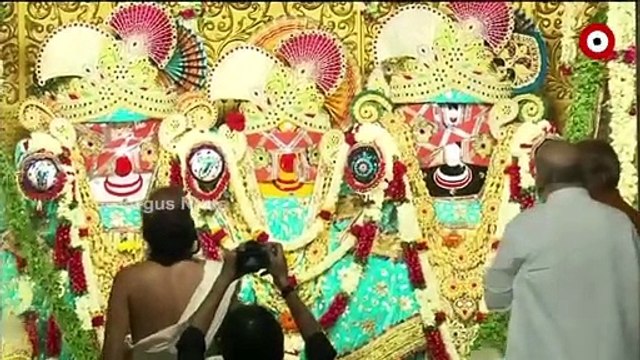 Union Minister Amit Shah performed 'Mangal Aarti' at Sri Jagannath Temple in Ahmedabad