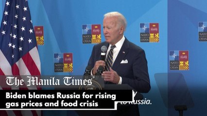 Biden blames Russia for rising gas prices and food crisis