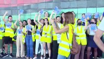Protesta de los trabajadores de Ryanair en su primer día de huelga