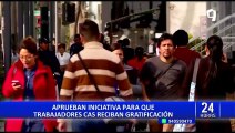 Aprueban iniciativa para que trabajadores de régimen CAS y 276 reciban gratificaciones