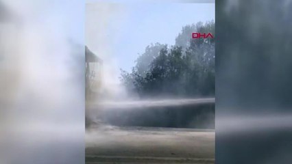 İSTANBUL-SİLİVRİ'DE OTOBÜS ALEV ALEV YANDI