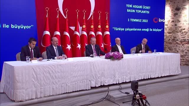 Cumhurbaşkanı Erdoğan, asgari ücreti 5 bin 500 TL olarak açıkladı
