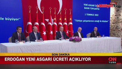 Cumhurbaşkanı Erdoğan yeni asgari ücreti açıkladı