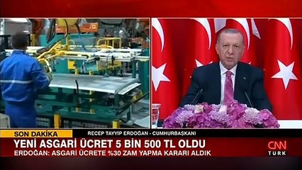 Cumhurbaşkanı Erdoğan, yeni asgari ücreti açıkladı