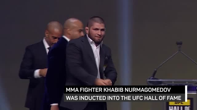 Khabib pays tribute to late father at UFC Hall of Fame induction
