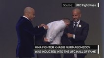 Khabib pays tribute to late father at UFC Hall of Fame induction