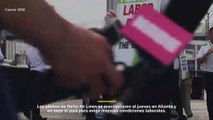 Pilotos protestan en el Aeropuerto Internacional Hartsfield-Jackson de Atlanta para exigir mejores condiciones laborales