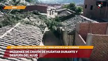 Imágenes de Chavín de Huántar durante y después del alud