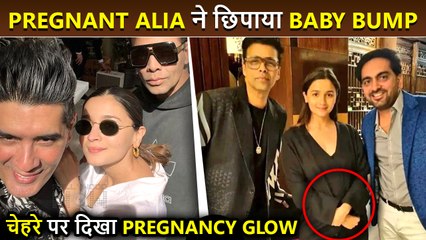 PREGNANT Alia Bhatt's Hides Baby Bump, Poses With Karan Johar