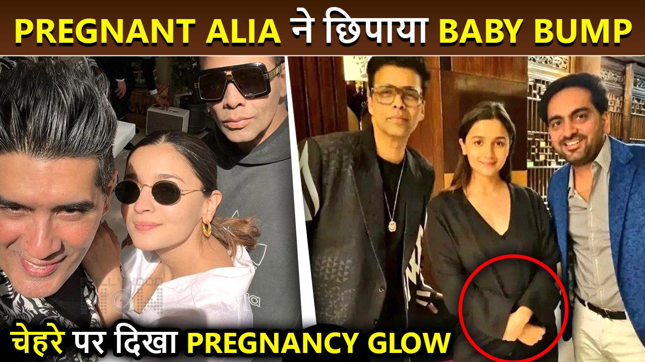 PREGNANT Alia Bhatt's Hides Baby Bump, Poses With Karan Johar