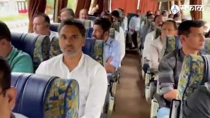 Eknath Shinde यांच्यासोबतचे आमदार मुंबईसाठी रवाना झाले आहेत | Sakal Media