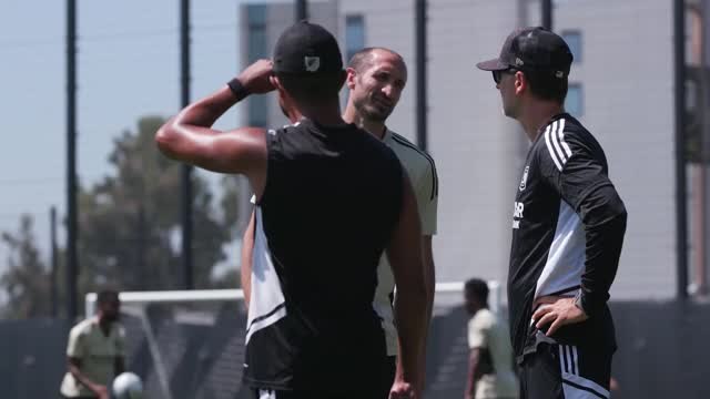 Giorgio Chiellini trains with LAFC