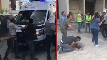 İnşaattan düşen işçiyi kurtarmaya gelen ambulansa saldırdılar! Sonu hiç iyi bitmedi