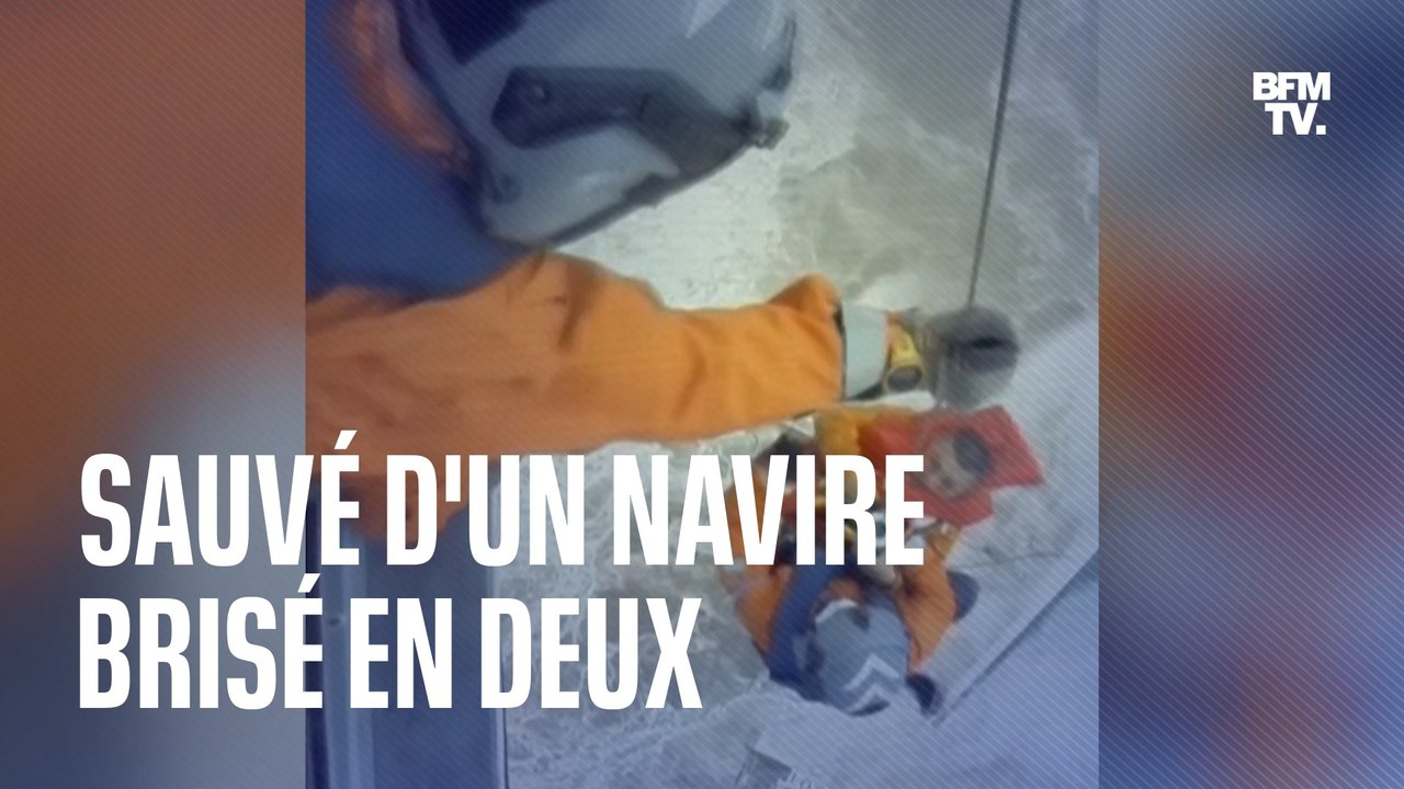 Un homme sauvé d’un navire brisé en deux par un typhon en mer de Chine méridionale