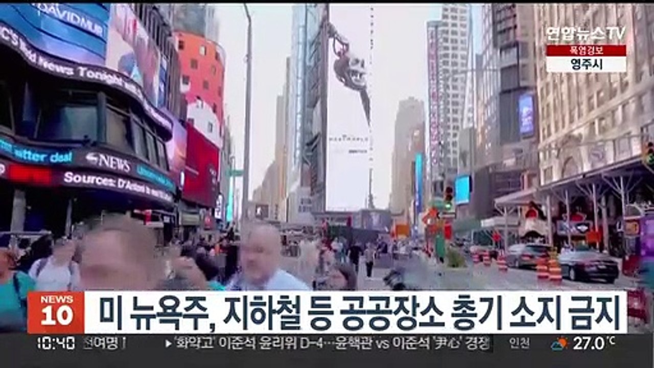 미 뉴욕주, 지하철 등 공공장소 총기소지 금지