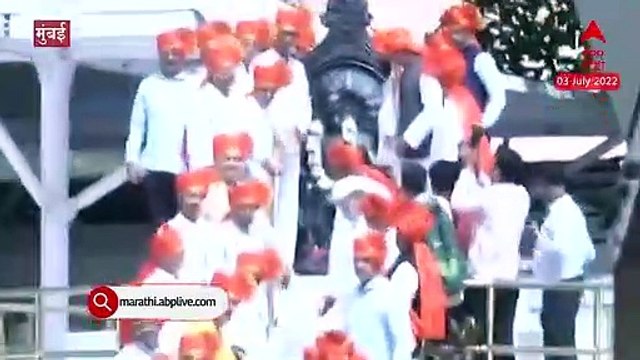 Shiv Sena Rebel at Vidhan Bhavan : शिवसेना बंडखोर आमदारांचं शिवरायांना वंदन