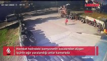 Hareket halindeki kamyonetin kasasından düşen işçi ağır yaralandı