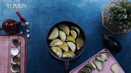 طريقة عمل سلطة الباذنجان بالزبادي والخبز