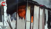 Antalya mermer fabrikası deposunda yangın