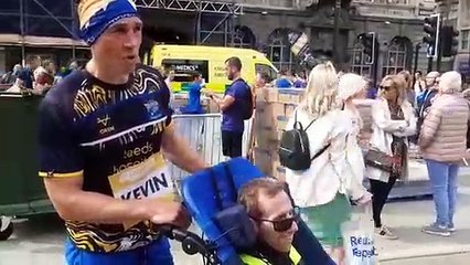 Download Video: Leeds 10K: Kevin Sinfield and Rob Burrow at the finish line