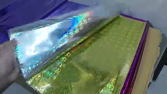 Unboxing and Review of Plastic Holographic Metallic Colour Paper Wrapping Sheets
