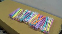 Unboxing and Review of Unicorn Cartoon Creative gel Pen Rollerball Pen Stationery School Stationery