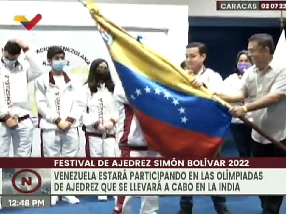 Abanderan delegación venezolana de ajedrez que participará en las Olimpiadas de Ajedrez India 2022