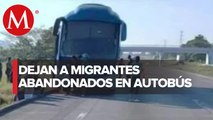 Rescatan a 50 migrantes en autobús abandonado en Veracruz