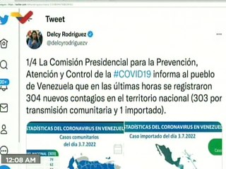COVID-19 | Venezuela registra 303 casos comunitarios, 1 importado y 518.854 pacientes recuperados