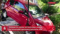 Bakırköy’de kaza yapan araç evin bahçesine uçtu: 1 yaralı