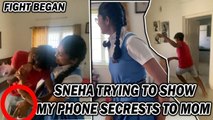 SNEHA TRYING TO SHOW MY PHONE SECRETS TO MOM __ JUST MISS __ Just Banana