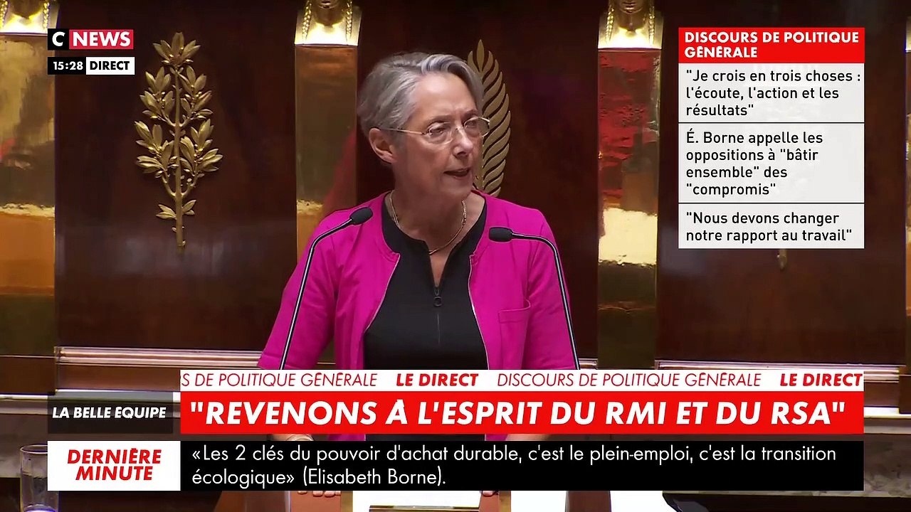 Incident : Regardez la Première Ministre, Elisabeth Borne obligée de faire une pause dans son discours en raison des protestations de l'opposition et demandant à la Présidente de l'Assemblée d'intervenir