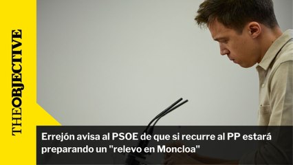 Errejón avisa al PSOE de que si recurre al PP estará preparando un "relevo en Moncloa"