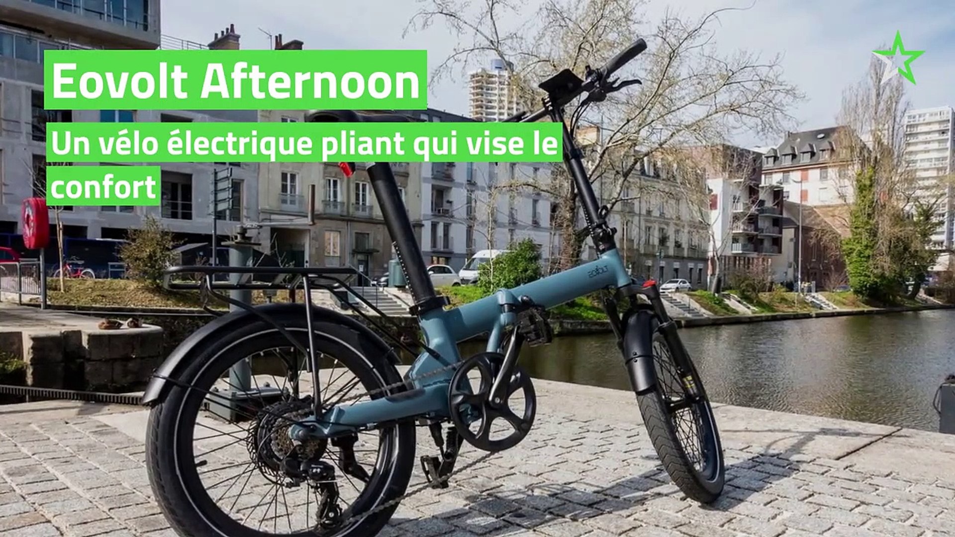 Test Eovolt Afternoon : un vélo électrique pliant qui vise le confort -  Vidéo Dailymotion