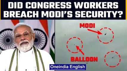 PM Modi’s security allegedly compromised, black balloons spotted near chopper | Oneindia News *News
