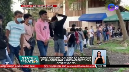 Voter registration para sa Barangay at Sangguniang Kabataan Elections, nagsimula na | SONA