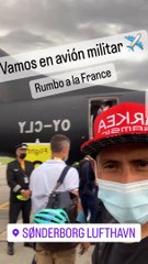 Nairo Quintana rumbo al Tour de Francia en avión militar