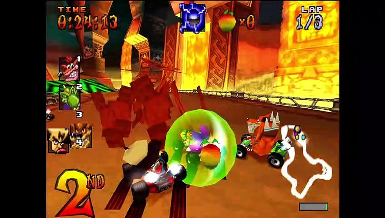 [PS1] Crash Team Racing Gameplay - Mystery Caves