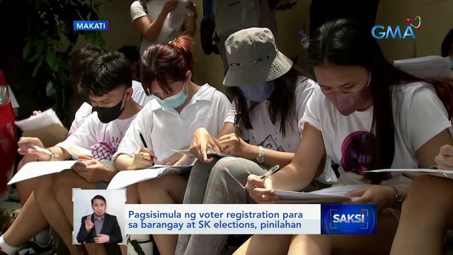 Pagsisimula ng voter registration para sa barangay at SK elections, pinilahan | Saksi