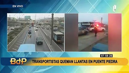 Puente Piedra: reportan bloqueo y quema de llantas para impedir libre tránsito de buses