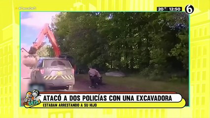 Atacó a dos policías con una excavadora; estaban arrestando a su hijo
