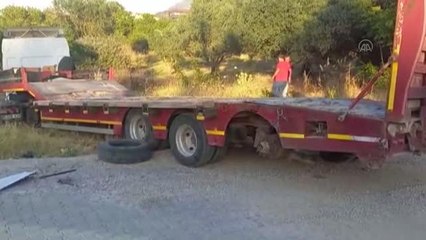 Freni boşalan tırı durdurmak isteyen sürücü yaralandı