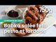 Recette de la babka salée au pesto, feta et lardons - 750g